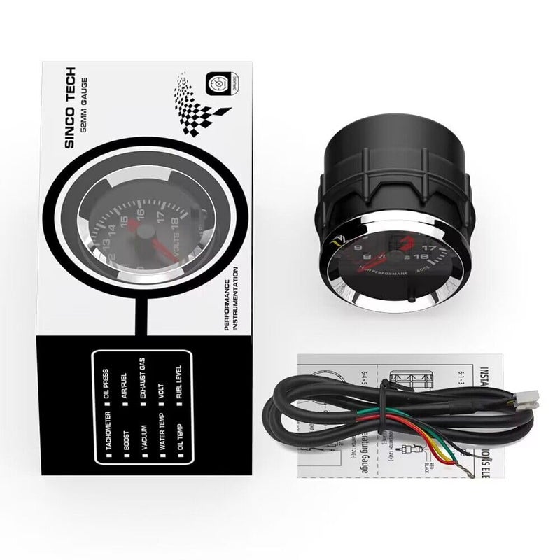 SINCO TECH 2'' 52mm Voltage Gauge 8-18V Car Meter (Voltage) - Image 3